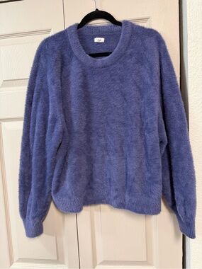 aerie Plush Crewneck Sweater in Dusty Periwinkle